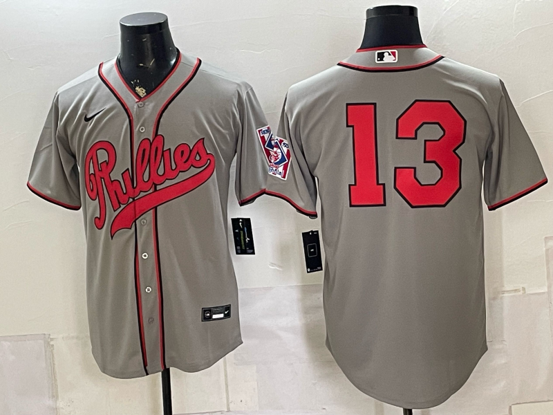 Men 2026 Philadelphia Phillies #13 grey Game Nike MLB Jersey 08040
